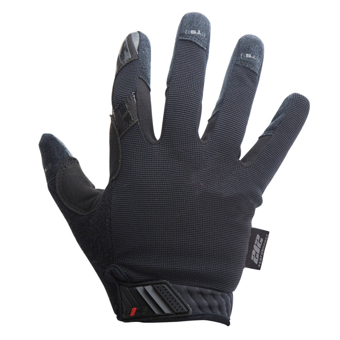 Silicone Grip Touch-Screen Compatible Mechanic Gloves in Black with Matte Black Palm