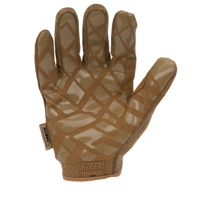GSA Compliant Silicone Grip Touch-Screen Compatible Mechanic Gloves in Coyote