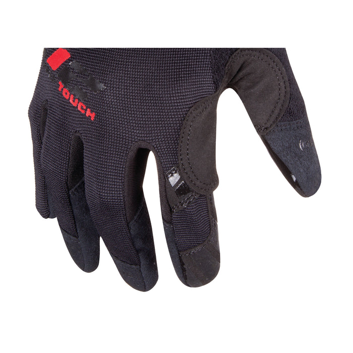 Silicone Grip Touch-Screen Compatible Mechanic Gloves in Black