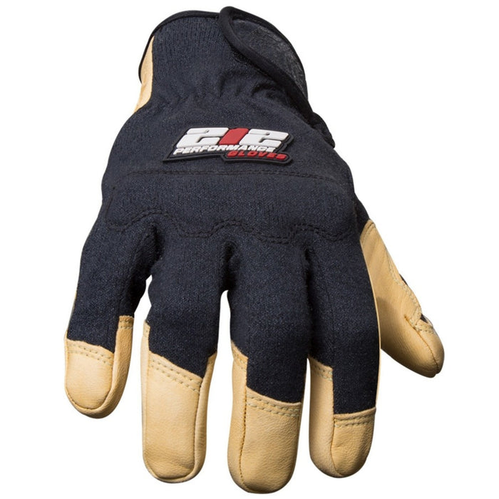 GSA Compliant Fire Resistant Premium Leather Fabricator Gloves in Black and Tan