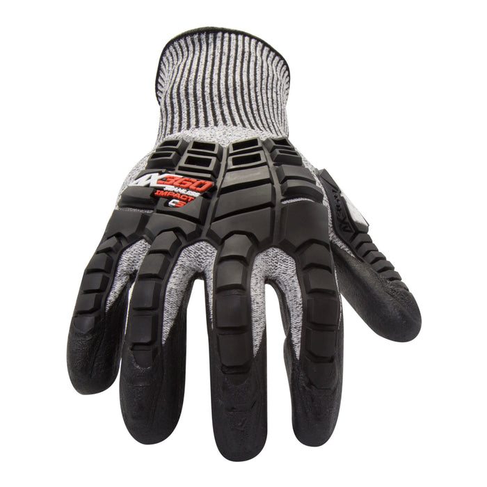 AX360 Impact Cut Resistant Gloves in Black and Gray (EN Level 5, ANSI A3)
