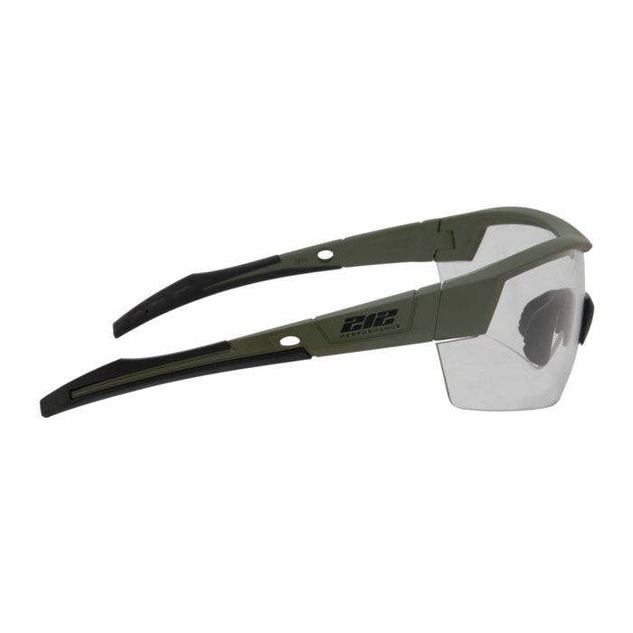 Premium Ballistic Impact Rated Clear Lens Anti-Fog Safety Glasses in Drab Green