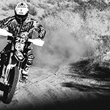 Cyclist riding Dirt Bike