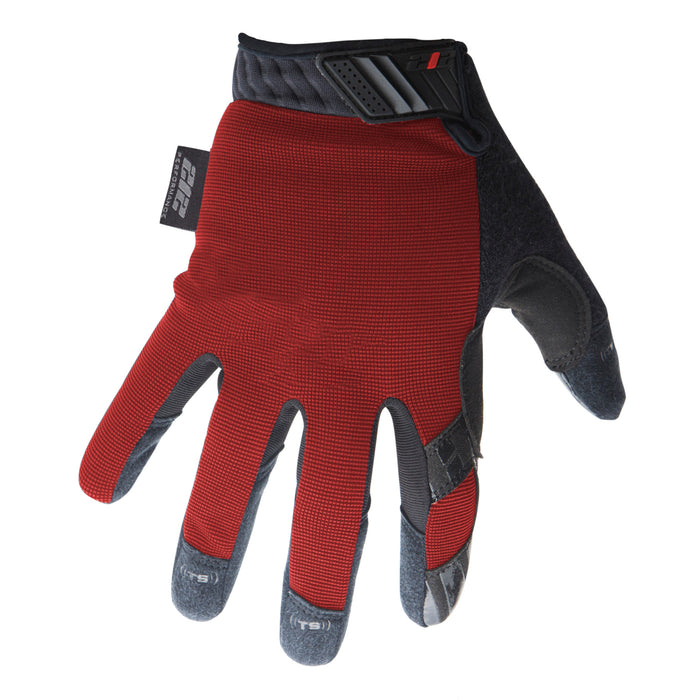 Silicone Grip Touch-Screen Compatible Mechanic Gloves in Red