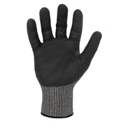 Nitrile Foam-Dipped ANSI A5 Cut Resistant Touchscreen Compatible Seamless Work Gloves in Black and Gray
