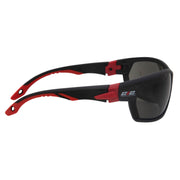 Premium Anti-Fog Smoke Grey Tinted Lens Safety Glasses with Removeable Headband in Black and Red