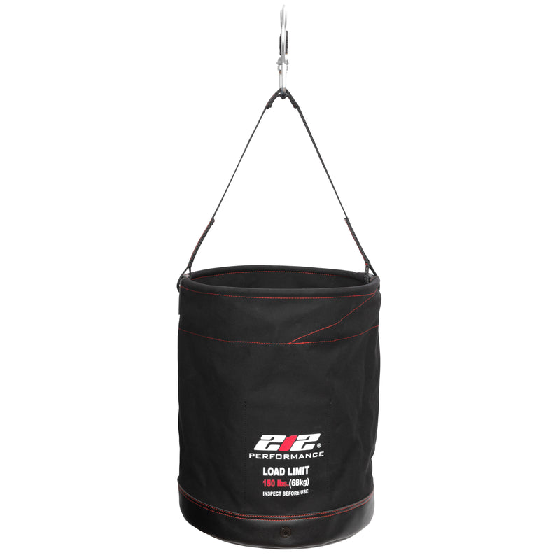 150-Pound Capacity Canvas Bucket with Swivel Carabiner and Drain Holes, 16-Inch Wide Opening