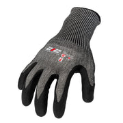 Nitrile Foam-Dipped ANSI A5 Cut Resistant Touchscreen Compatible Seamless Work Gloves in Black and Gray