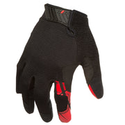 Silicone Grip Touch-Screen Compatible Mechanic Gloves in Black with Red Palm