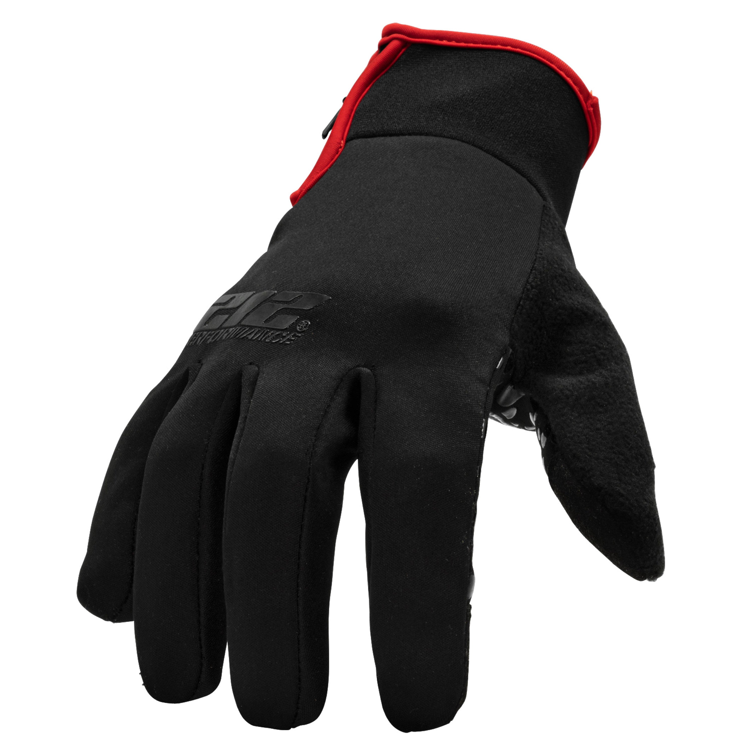 Silicone Palm Zipper Cuff Tundra Jogger Gloves in Black — 212