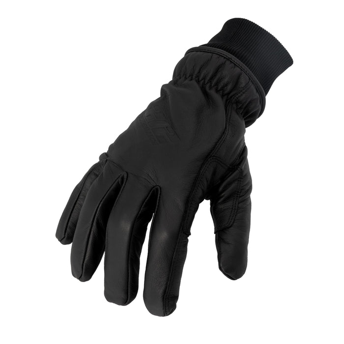 Tundra Cold Weather Black Leather Driver Gloves with Knit Cuff, GSA Compliant, 1-Pair, Black