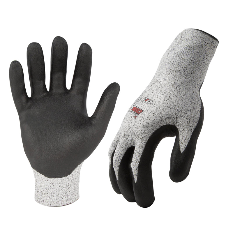 AX360 Foam Nitrile-dipped Cut Resistant Gloves in Black and Gray (EN Level 3, ANSI A2)