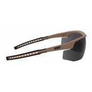 Premium Ballistic Impact Rated Smoke Grey Lens Anti-Fog Safety Glasses in Coyote