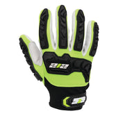 Impact Level 2 and A5 Cut Resistant Buffalo Leather Protective Work Gloves in Hi-Viz Yellow, Black, & White