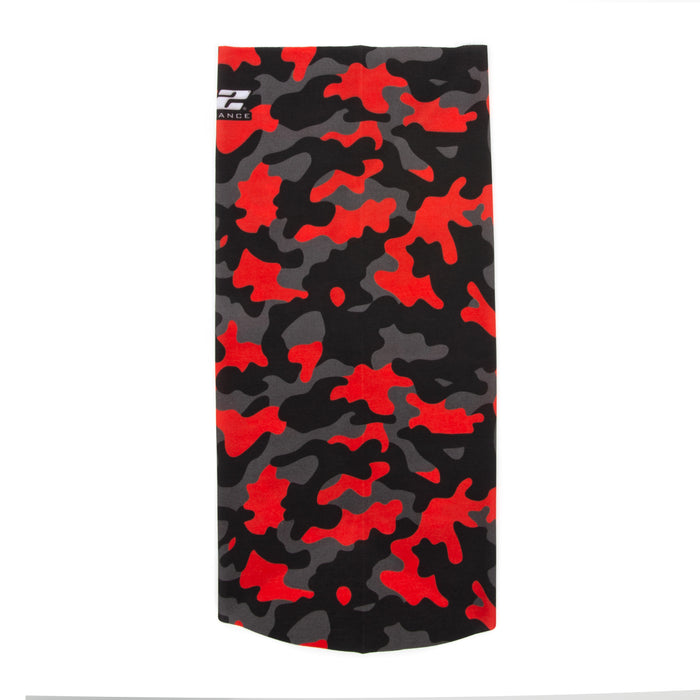Protective Neck Gaiter and Particulate Filtering Face Cover in Red / Grey / Black Camo