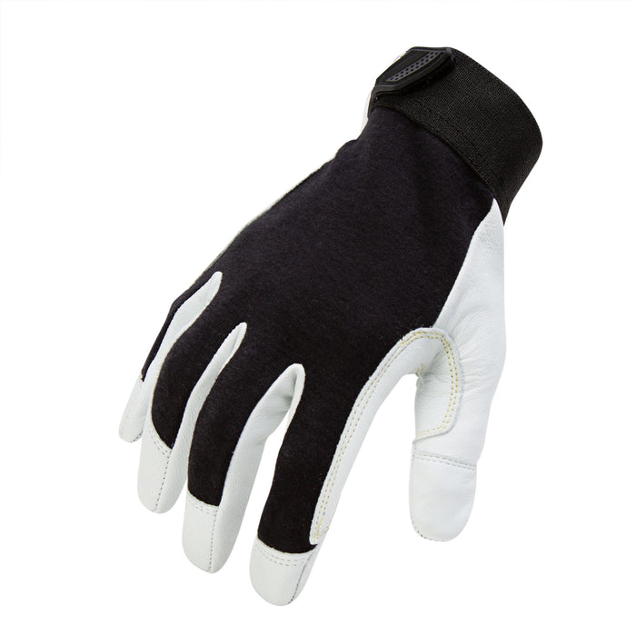 Fire Resistant Leather Palm Cut 5 Welder and Fabricator Gloves in Black and White