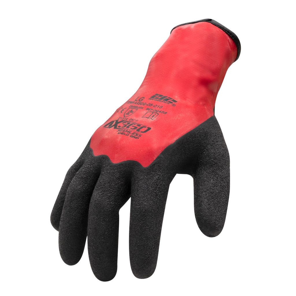 AX360 Shield Grip Latex-dipped Gloves in Black and Red — 212
