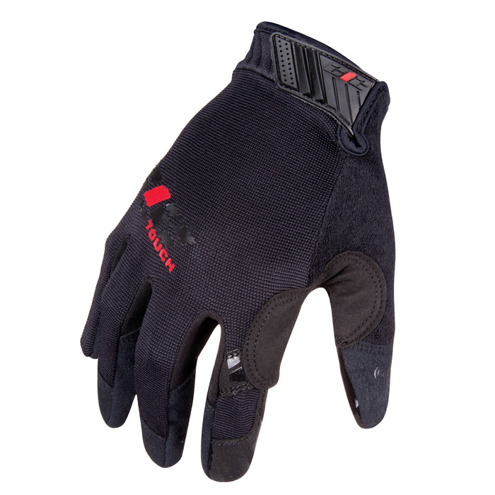 Silicone Grip Touch-Screen Compatible Mechanic Gloves in Black