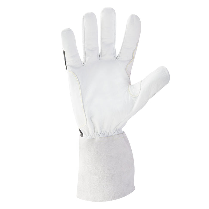 ARC Economy TIG Cut 5 Resistant Goatskin Welding Gloves in White and Black
