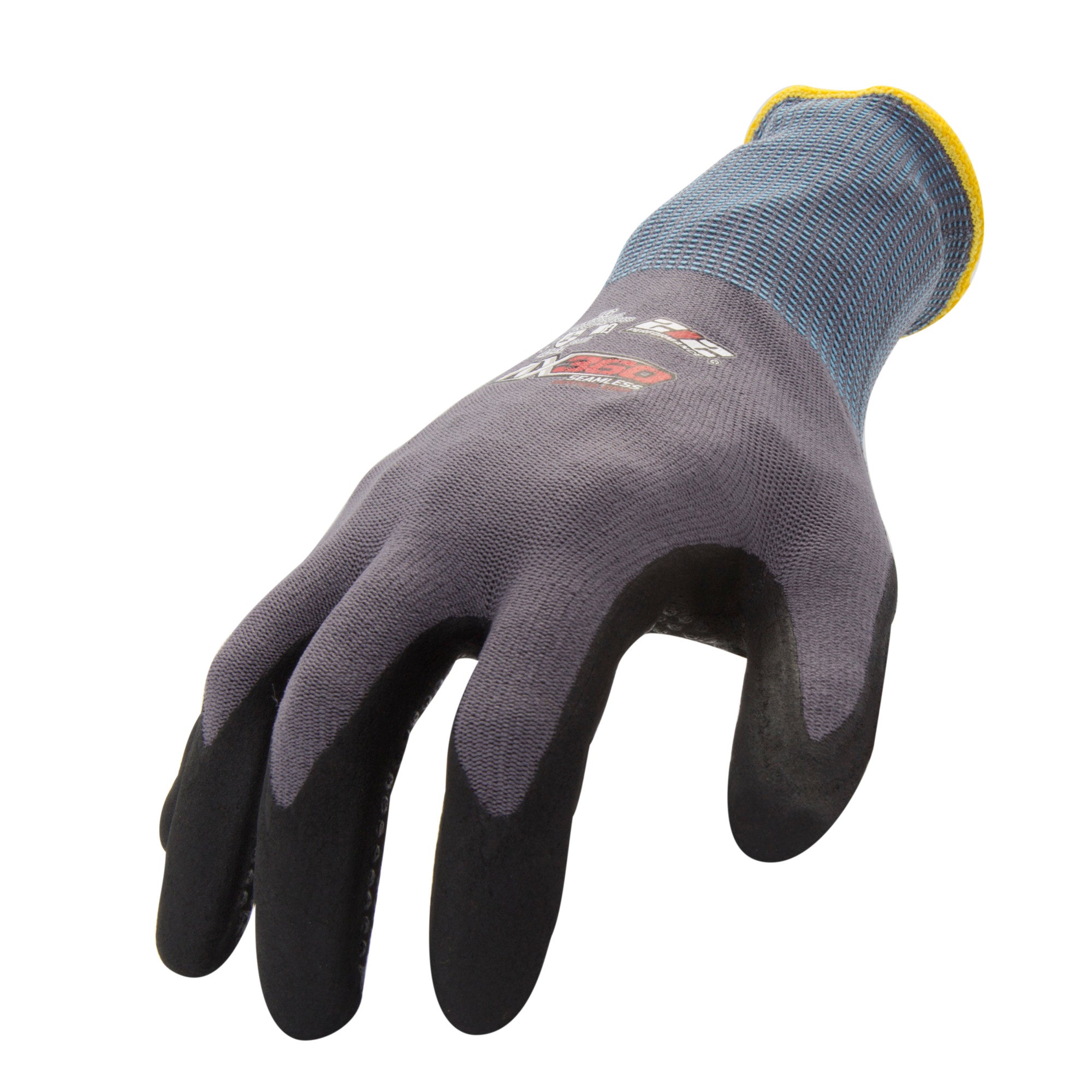 AX360 Dotted Grip Nitrile-dipped Work Gloves in Black and Gray — 212 ...