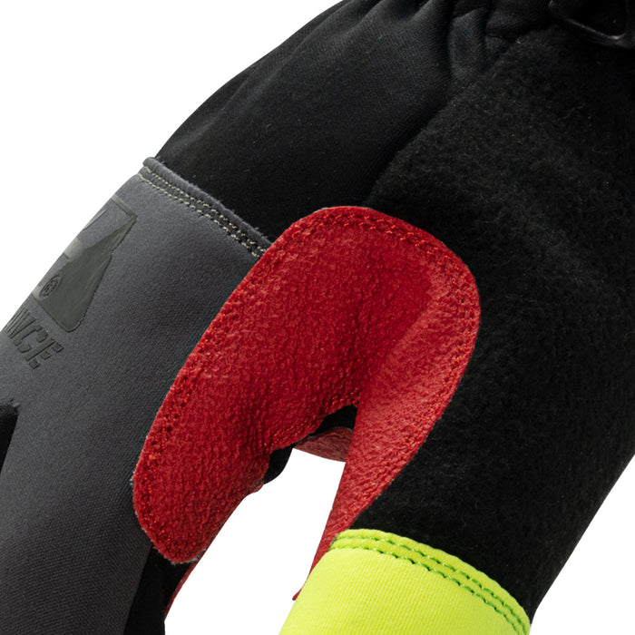 Waterproof Fleece Lined Cut Resistant Tundra Winter Work Gloves in Gray, Red, Black and Yellow