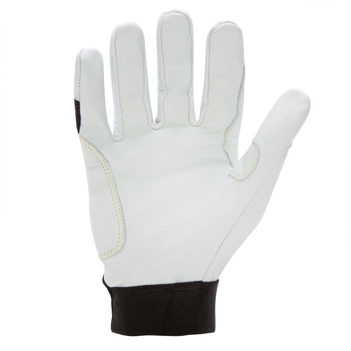 Fire Resistant Leather Palm Cut 5 Welder and Fabricator Gloves in Black and White