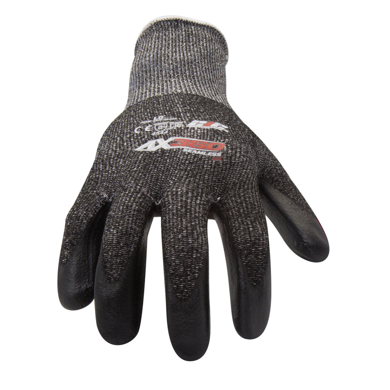 Product image #1 of 212 Performance AX360 Foam Nitrile-dipped Cut Resistant Gloves in Black and Gray (EN Level 5, ANSI A3) AXC5-06