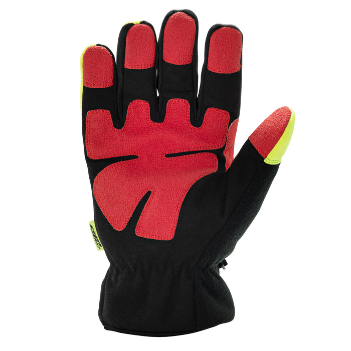 212 Performance TUNFWC5-0610 Waterproof Fleece Lined Cut Resistant Tundra Winter Work Gloves in Gray, Red, Black and Yellow, Large