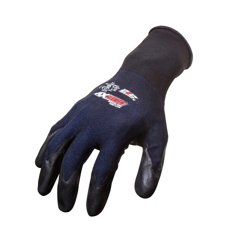 Main image of 212 Performance AX360 Grip Lite Nitrile-dipped Work Gloves in Black and Blue AXGLT-05