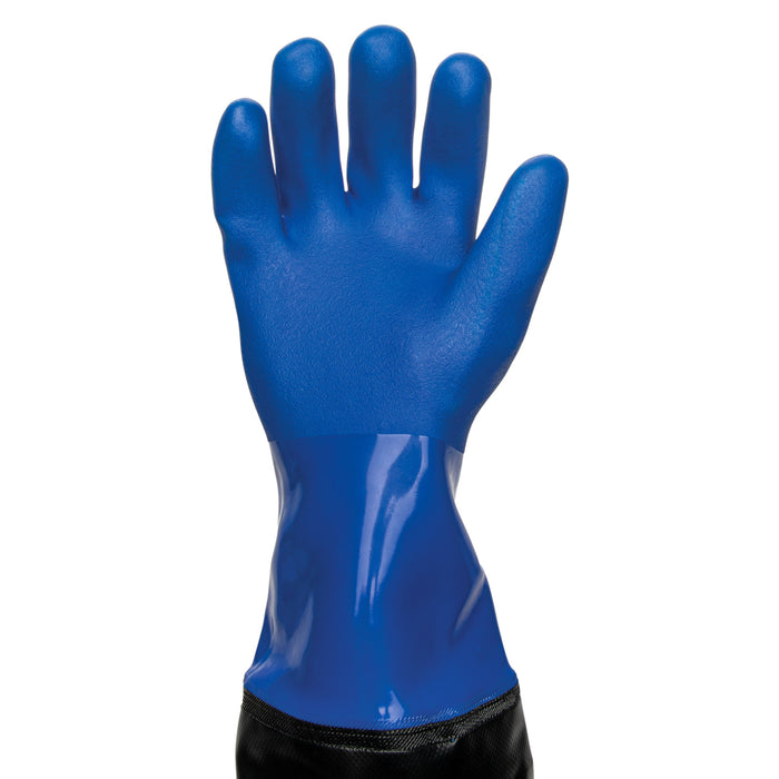 Heat and Liquid Resistant Elbow Length Protective Gloves in Blue and Black
