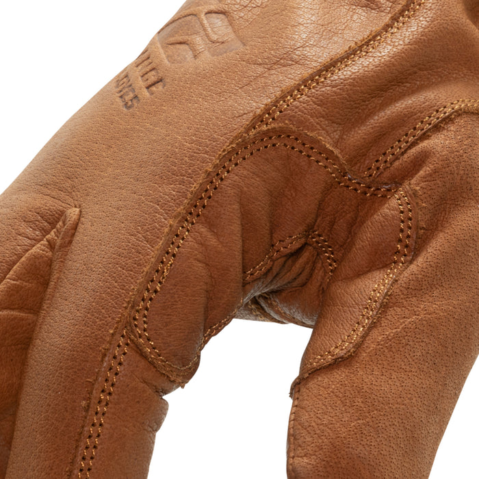 Fleece Lined ANSI A3 Cut Resistant Buffalo Leather Driver Winter Work Glove in Russet Brown