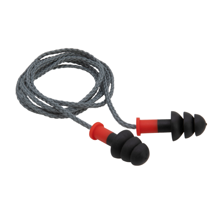 Tri-Flange 27 dB NRR Reusable Ear Plugs, 100-Pair Box