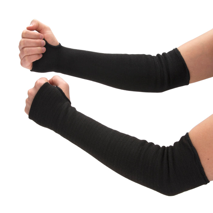 A4 Cut Resistant Double Layer Safety Sleeves made with DuPont™ Kevlar® fiber (1-Pair, Black)