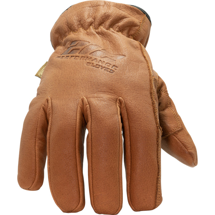 212 Performance Ansi A3 Buffalo Leather Driver Work Glove, 3x-Large, Brown