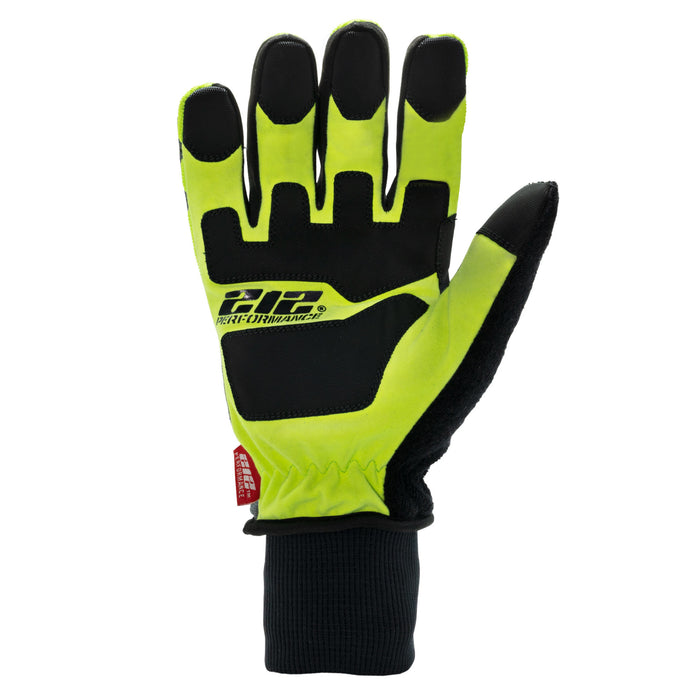 Waterproof Fleece Lined Impact and ANSI A3 Cut Resistant Tundra Winter Work Gloves in Black