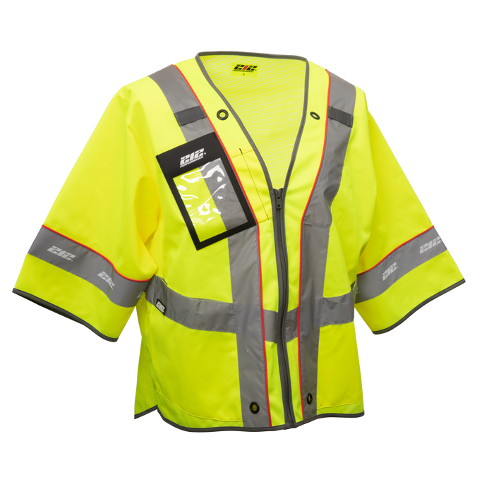 Premium Multi-Purpose Hi-Viz Safety Vest with Windowed Badge Pocket