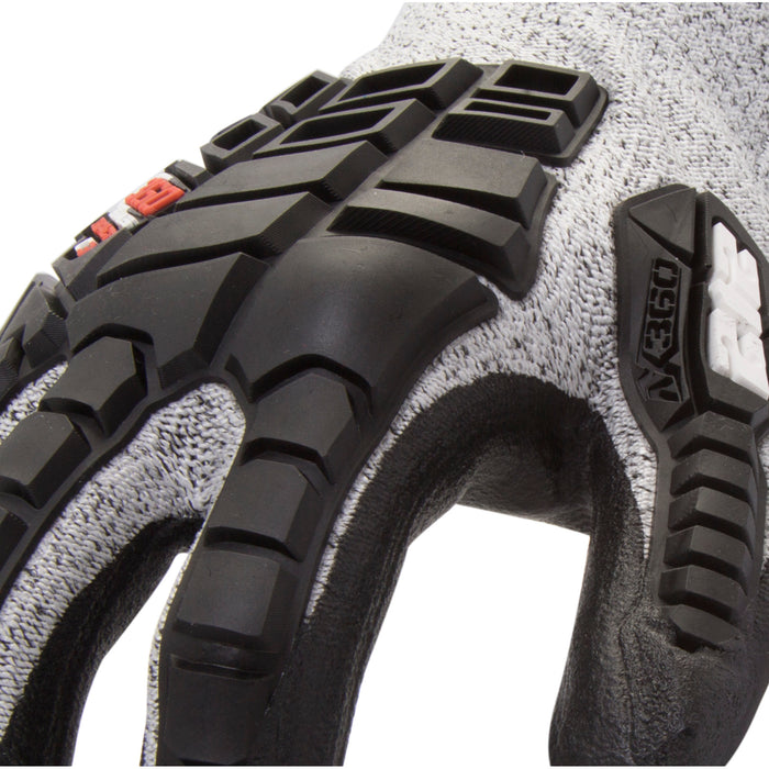 AX360 Impact Cut Resistant Gloves in Black and Gray (EN Level 3, ANSI A2)