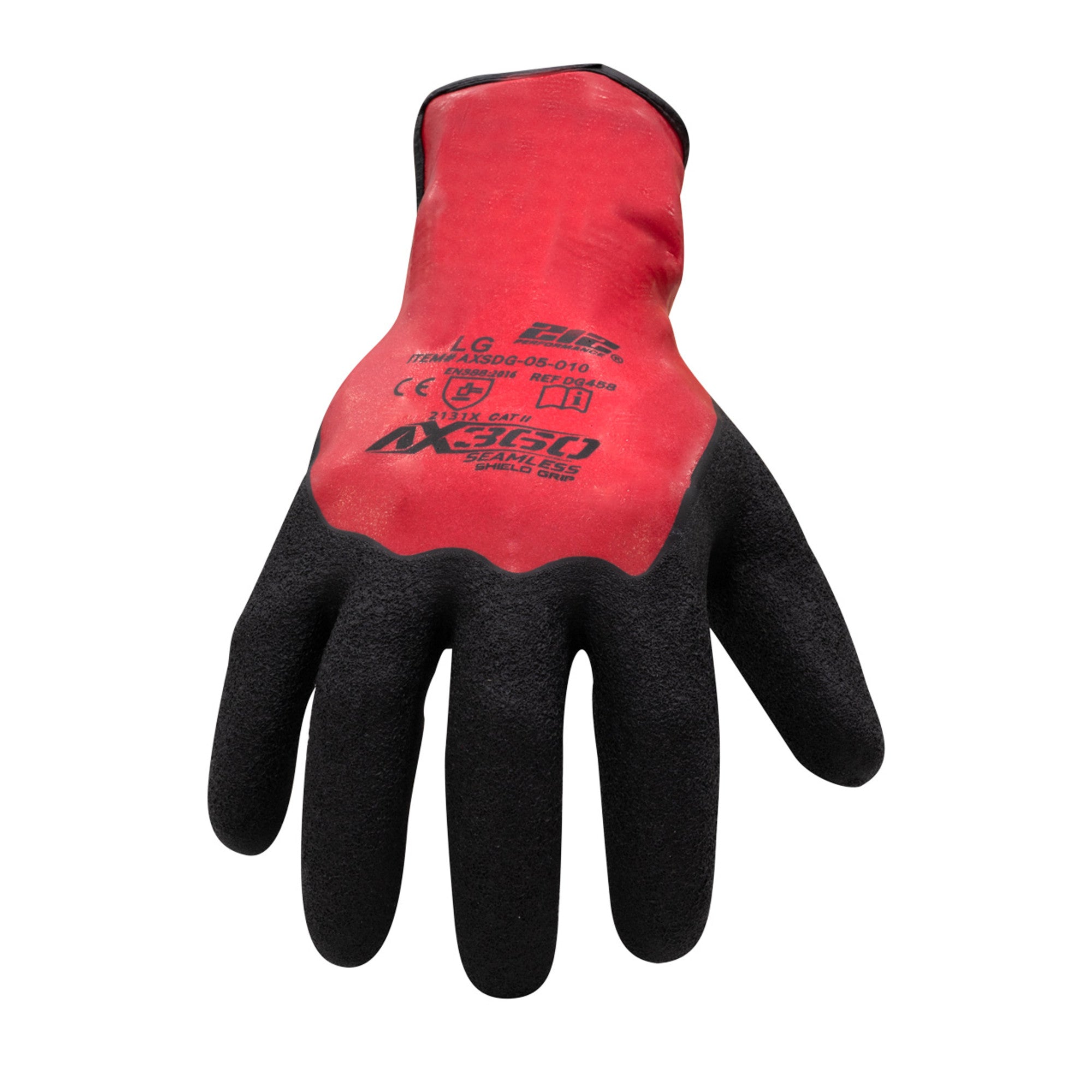 AX360 Shield Grip Latex-dipped Gloves in Black and Red — 212