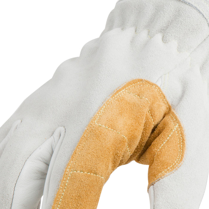ARC Premium Stick Welding Gloves in White and Tan