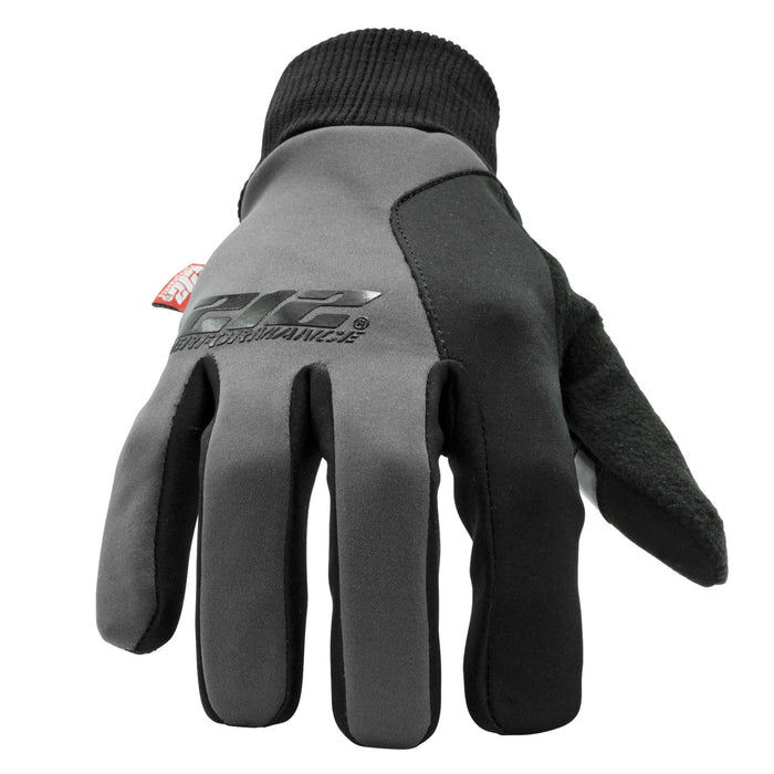 Touchscreen Compatible Silicone Palm Economy Tundra Jogger Gloves in Gray and Black